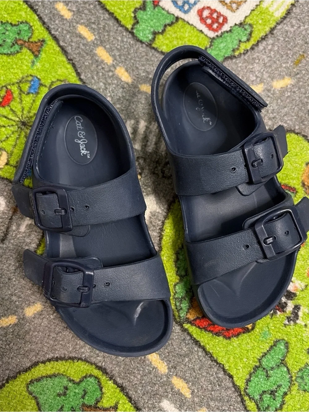 Cat & Jack Navy Double-Buckle Kids Sandals